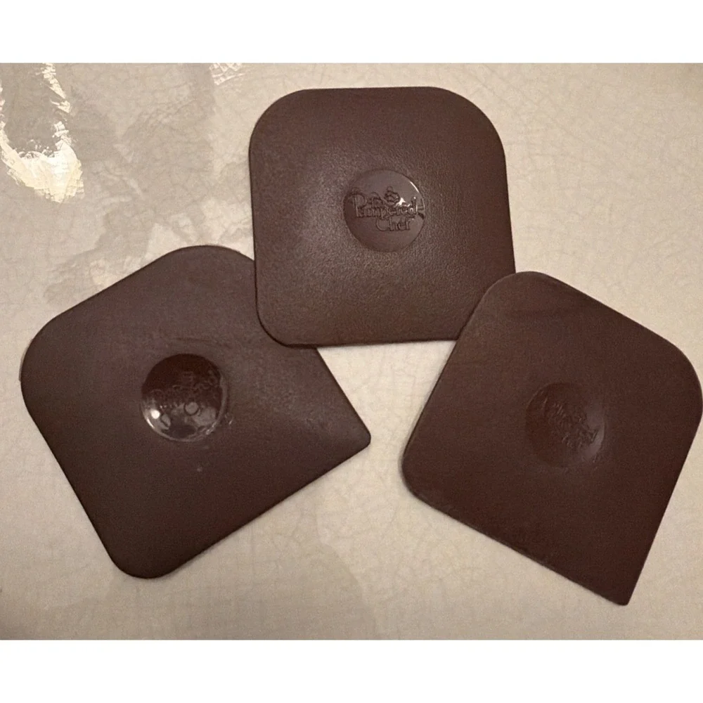 LOT of 3 Pampered Chef Brown Nylon Plastic Pan Scrapers Tool Stoneware